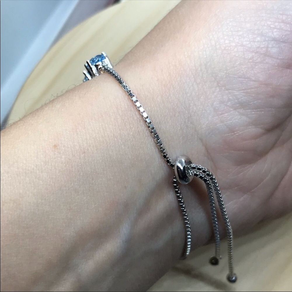 Natural Blue Topaz Bracelet Sterling Silver 925 - Picture 7 of 7